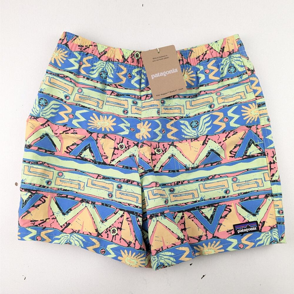 Patagonia Kids' 5" Baggies Shorts - Green Geo - Size 10 - NWT